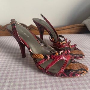 Nine West Alligator Skin Slingback Heels